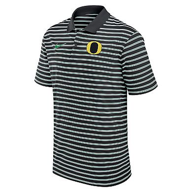 Men's Nike Black/White Oregon Ducks Primetime Victory Striped Performance Polo