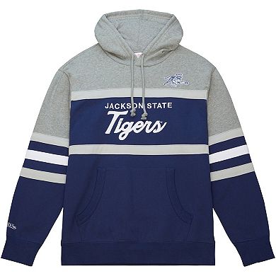 Men's Mitchell & Ness Navy Jackson State Tigers Head Coach Pullover Hoodie
