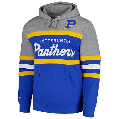 Men's Mitchell & Ness Royal Pitt Panthers Head Coach Pullover Hoodie