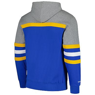 Men's Mitchell & Ness Royal Pitt Panthers Head Coach Pullover Hoodie