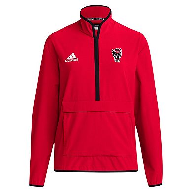 Men's adidas Red NC State Wolfpack 2024 Coaches Sideline Half-Zip Jacket