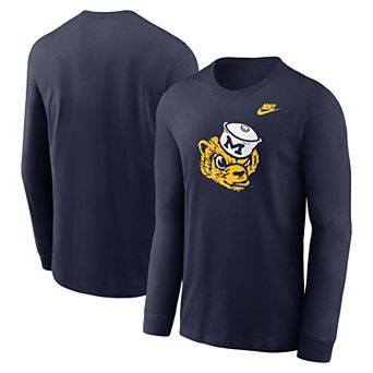 Men's Nike Navy Michigan Wolverines Legacy Primary Logo Long Sleeve T-Shirt