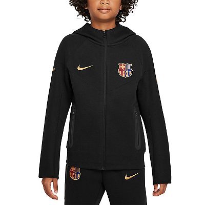 Youth Nike Black Barcelona 2024 25 Tech Fleece Full Zip Hoodie Jacket