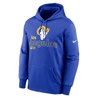 Men's Nike Royal Los Angeles Rams Performance Pullover Hoodie