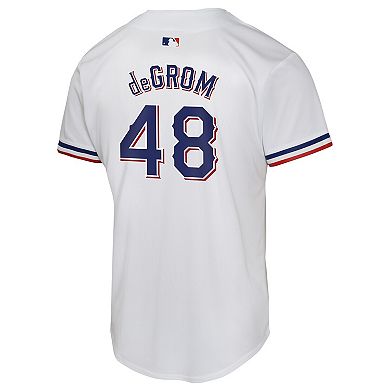 Youth Nike Jacob deGrom White Texas Rangers Home Game Player Jersey