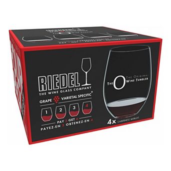 Riedel The O Wine Tumbler Cabernet/Merlot Wine Glass 4 pc Set