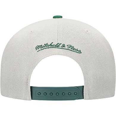 Men's Mitchell & Ness Gray/Green Oakland Athletics Knock Out Panel Snapback Hat