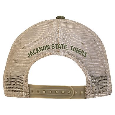 Men's Under Armour Camo Jackson State Tigers Sideline Blitzing Trucker Performance Adjustable Hat