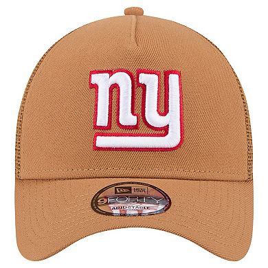 Men's New Era Brown New York Giants Color Pack A-Frame Trucker 9FORTY Adjustable Hat