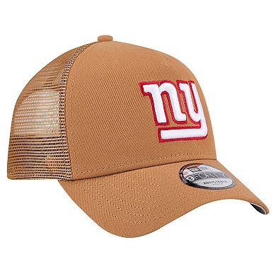 Men's New Era Brown New York Giants Color Pack A-Frame Trucker 9FORTY Adjustable Hat