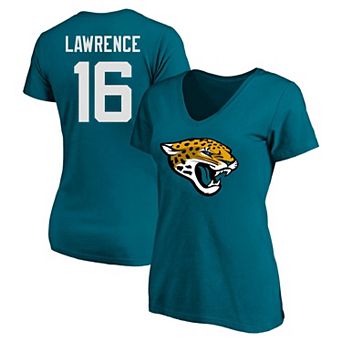 Women's Fanatics Trevor Lawrence Teal Jacksonville Jaguars Plus Size Player Name & Number V-Neck T-Shirt