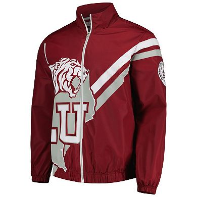 Men's Mitchell & Ness Maroon Texas Southern Tigers Exploded Logo Warm Up Full-Zip Jacket