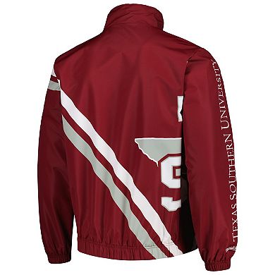 Men's Mitchell & Ness Maroon Texas Southern Tigers Exploded Logo Warm Up Full-Zip Jacket