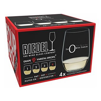 Riedel The O Wine Tumbler Chardonnay/Viognier Wine Glass 4 pc Set