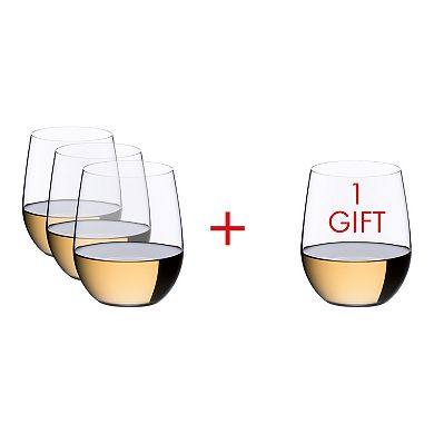 Riedel The O Wine Tumbler Chardonnay/Viognier Wine Glass 4-pc Set