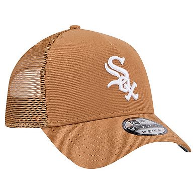 Men's New Era Brown Chicago White Sox A-Frame Trucker 9FORTY Adjustable Hat