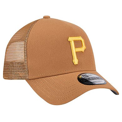 Men's New Era Brown Pittsburgh Pirates A-Frame Trucker 9FORTY Adjustable Hat