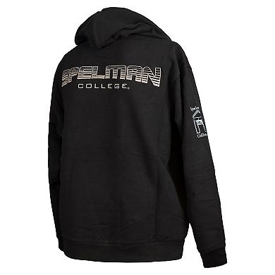 Men's FISLL Black Spelman College Jaguars Puff Print Sliced Pullover Hoodie
