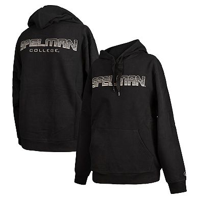 Men's FISLL Black Spelman College Jaguars Puff Print Sliced Pullover Hoodie