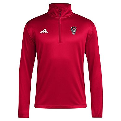 Men's adidas Red NC State Wolfpack 2024 Coaches Sideline Quarter-Zip Top