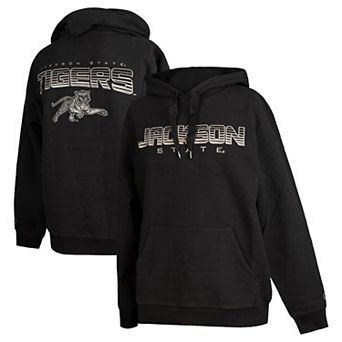 Men's FISLL Black Jackson State Tigers Puff Print Sliced Pullover Hoodie
