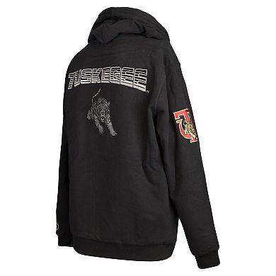 Men's FISLL Black Tuskegee Golden Tigers Puff Print Sliced Pullover Hoodie