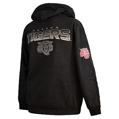 Men's FISLL Black Morehouse Maroon Tigers Puff Print Sliced Pullover Hoodie