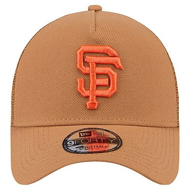 Men's New Era Brown San Francisco Giants A-Frame Trucker 9FORTY Adjustable Hat