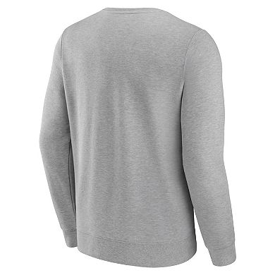 Men's Fanatics Heather Gray New York Giants Chance Throwback Fleece Pullover Sweatshirt