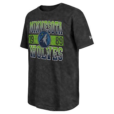 Men's New Era Black Minnesota Timberwolves Enzyme Washed Oversized T-Shirt