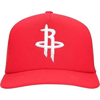 Men's Mitchell & Ness Red Houston Rockets Core Evergreen OTC Trucker Adjustable Hat