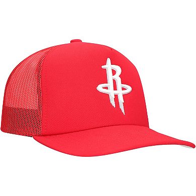 Men's Mitchell & Ness Red Houston Rockets Core Evergreen OTC Trucker Adjustable Hat