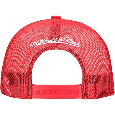 Men's Mitchell & Ness Red Houston Rockets Core Evergreen OTC Trucker Adjustable Hat