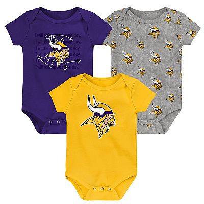 Newborn Infant Minnesota Vikings Team Starter 3-Pack Bodysuit Set