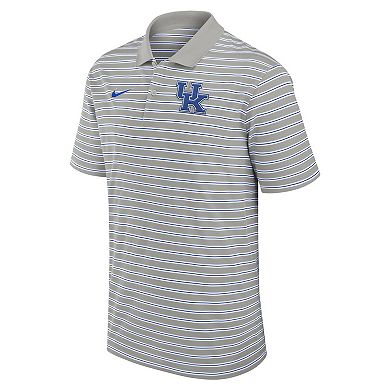 Men's Nike Pewter/White Kentucky Wildcats Primetime Victory Striped Performance Polo