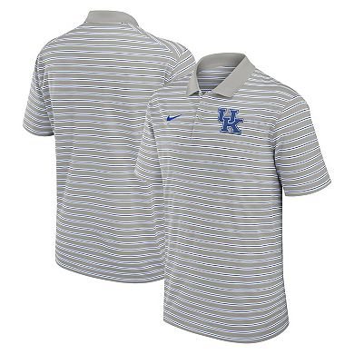 Men's Nike Pewter/White Kentucky Wildcats Primetime Victory Striped Performance Polo