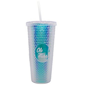 Ole Miss Rebels 24oz. Iridescent Studded Travel Tumbler with Straw