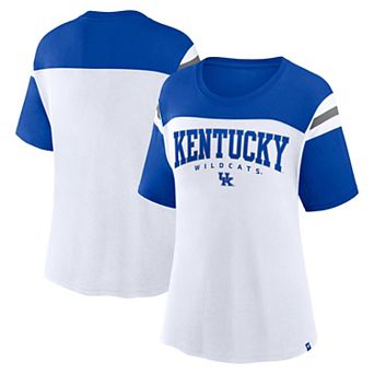 Women's Fanatics White Kentucky Wildcats Color-Block Fundamental Winning T-Shirt