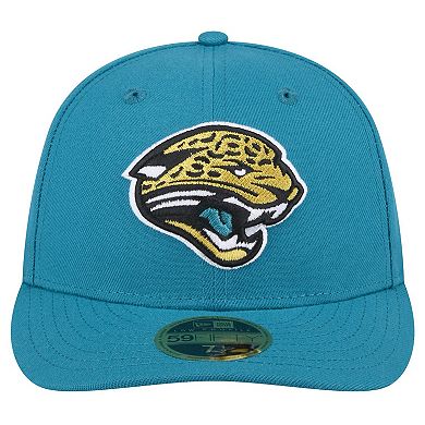 Men's New Era Teal Jacksonville Jaguars Throwback Logo Omaha Low Profile 59FIFTY Fitted Hat