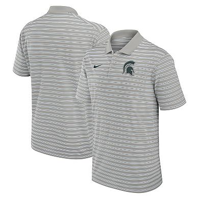 Men's Nike Pewter/White Michigan State Spartans Primetime Victory Striped Performance Polo