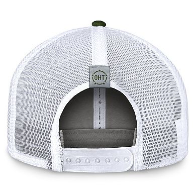 Men's Top of the World Gray/Green Maryland Terrapins OHT Military Appreciation Badge Trucker Adjustable Hat