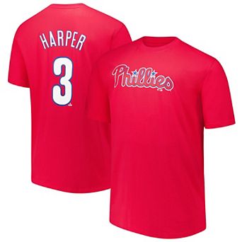 Men's Profile Bryce Harper Red Philadelphia Phillies Big & Tall Name & Number T-Shirt
