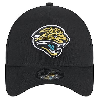 Men's New Era Black Jacksonville Jaguars Throwback Logo Standard A-Frame 9FORTY Adjustable Hat