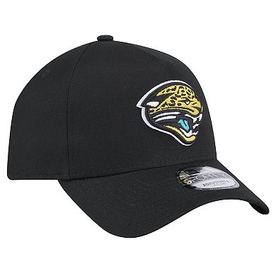 Men's New Era Black Jacksonville Jaguars Throwback Logo Standard A-Frame 9FORTY Adjustable Hat