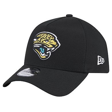 Men's New Era Black Jacksonville Jaguars Throwback Logo Standard A-Frame 9FORTY Adjustable Hat