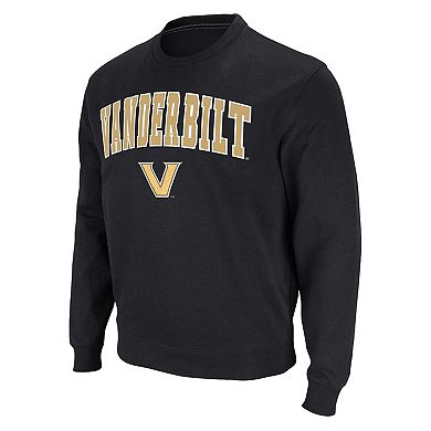 Men's Colosseum Black Vanderbilt Commodores Arch & Logo Pullover Sweatshirt