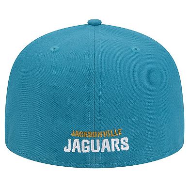 Men's New Era Teal Jacksonville Jaguars Throwback Crawl Omaha 59FIFTY Fitted Hat