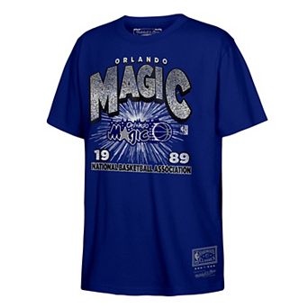 Men's Mitchell & Ness Blue Orlando Magic Hardwood Classics Vintage Hoopster T-Shirt
