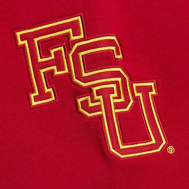 Men's Mitchell & Ness Heather Gray Florida State Seminoles Throwback Allover 4.0 Pullover Sweatshirt