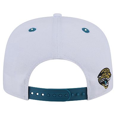 Men's New Era White/Teal Jacksonville Jaguars Throwback Sparky Original Fit 9FIFTY Snapback Hat